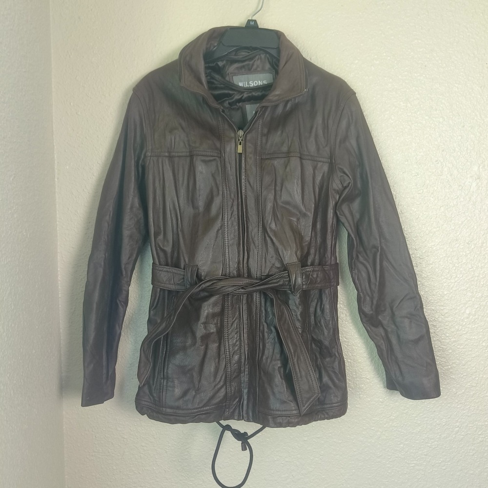 Wilsons Brown Leather Jacket, Size S with Removable Lining Women's